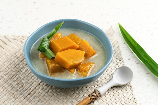 Pumpkin Kolak  Kolak Labu Kuning is Indonesian dessert Popular during Ramadhan Selected focus