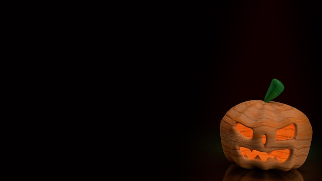 The  pumpkin lantern  for halloween  concept 3d rendering