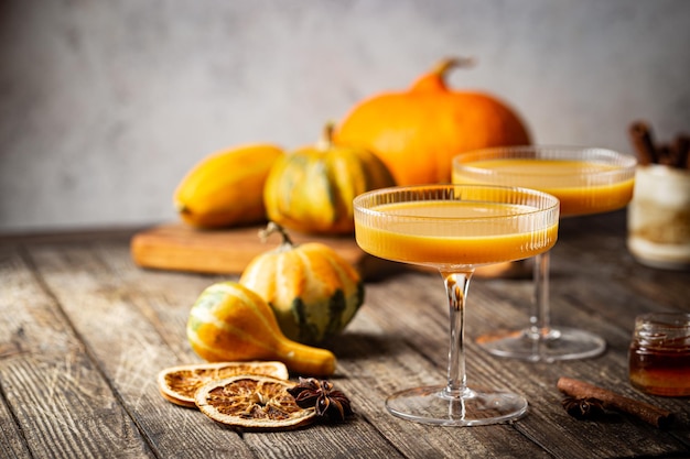 Pumpkin and orange cocktail