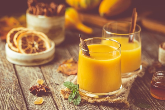 Pumpkin and orange cocktail