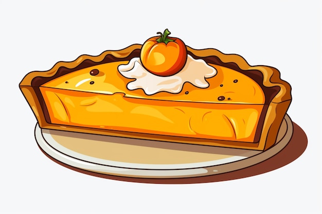 Photo a pumpkin pie clipart with a slice being pumpkin clip art image