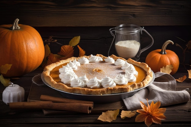 Pumpkin pie Thanksgiving event dessert Generative AI