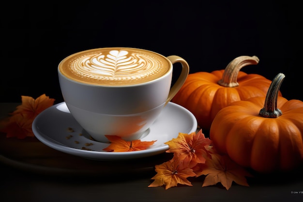 Pumpkin Spice Latte Art with Foam Design