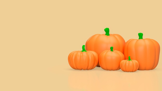 Photo the pumpkin for thanksgiving day or holiday concept 3d rendering