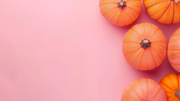 Pumpkin vegetable top view on the pastel background