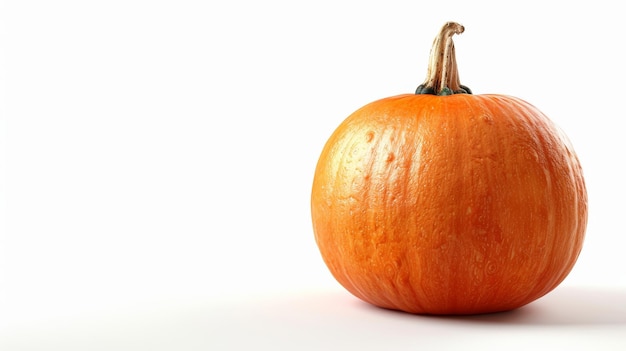 Pumpkin on white background with copy space