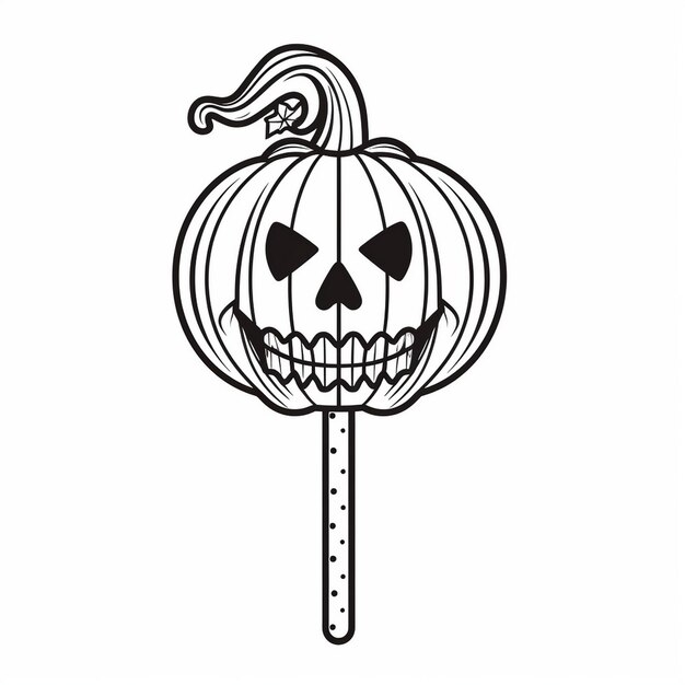 a pumpkin with a black and white drawing of a pumpkin with a black and white background