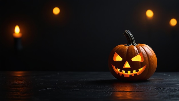 a pumpkin with a face on it that says halloween