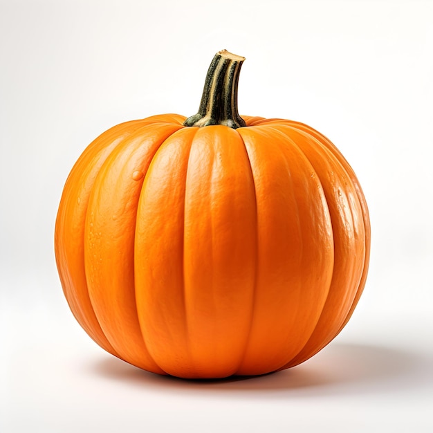 a pumpkin with a green stem and a gold top