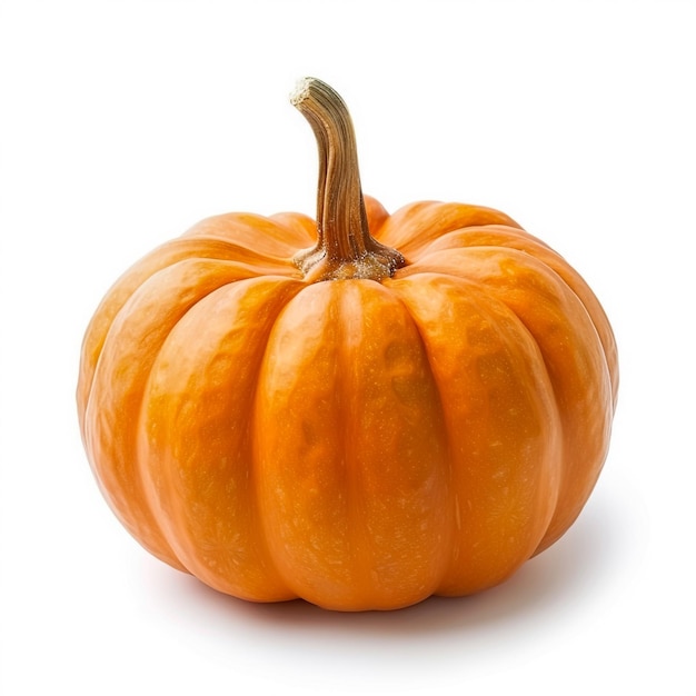 a pumpkin with a small stem on top of it