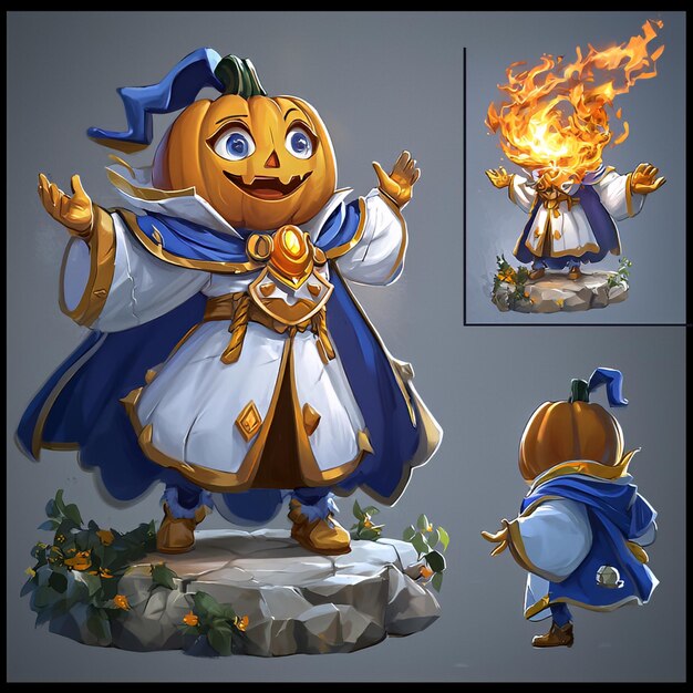 Photo pumpkin wizard illustration