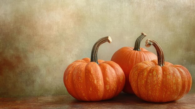 Pumpkins Against Cozy Autumn Backdrop