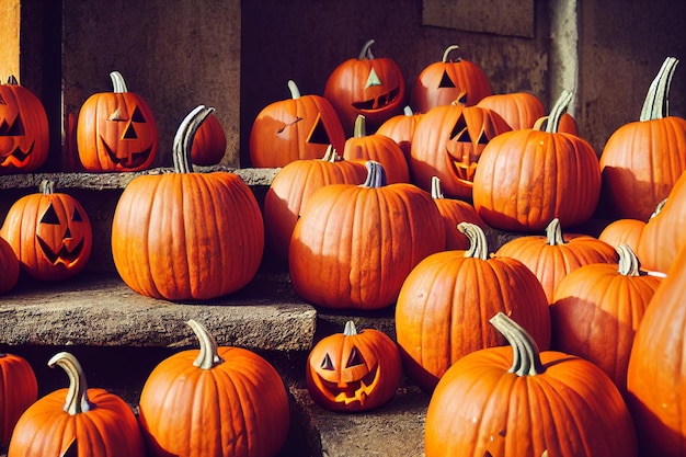 Pumpkins for Halloween earth lots of pumpkins of different shapes for the holiday