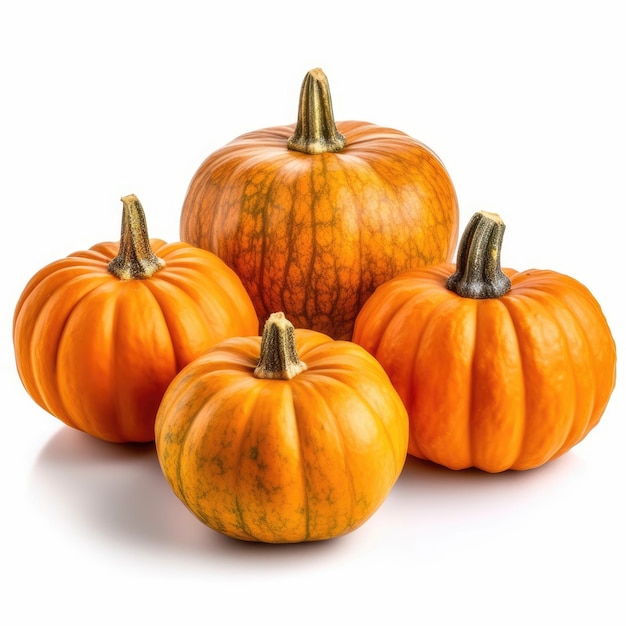 Pumpkins isolated on white background generative AI