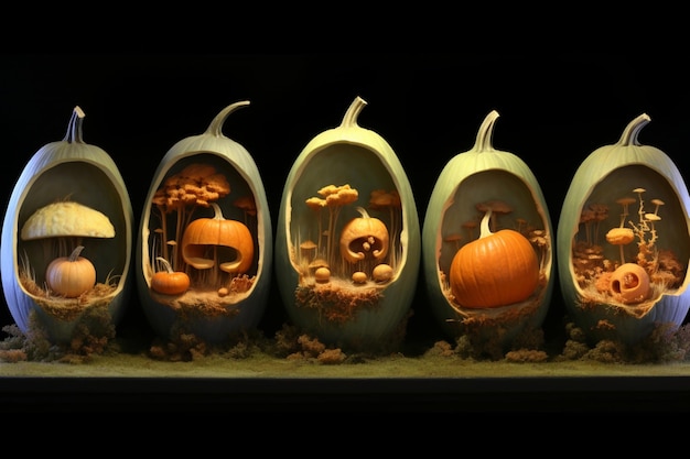 Photo a pumpkins journey through seasons