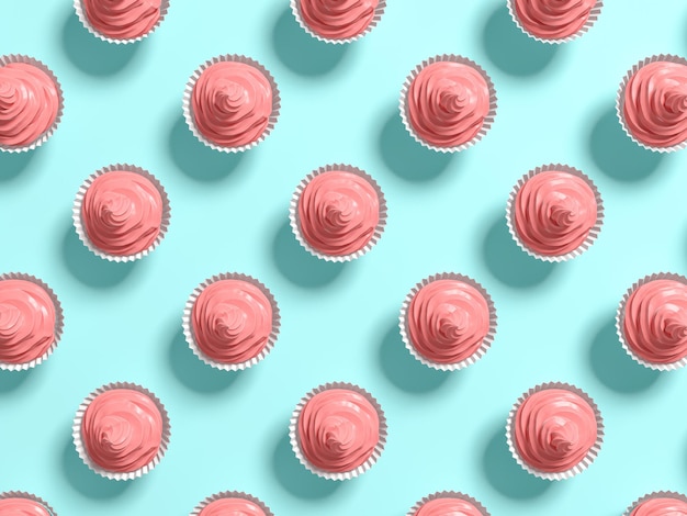 Punchy pastels cake abstract background 3D illustration