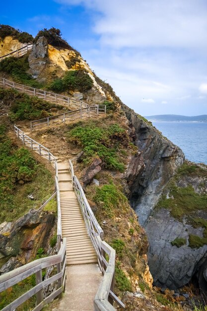 Punta socastro also called punta fucino do porco Cliffs and ocean view Galicia Spain