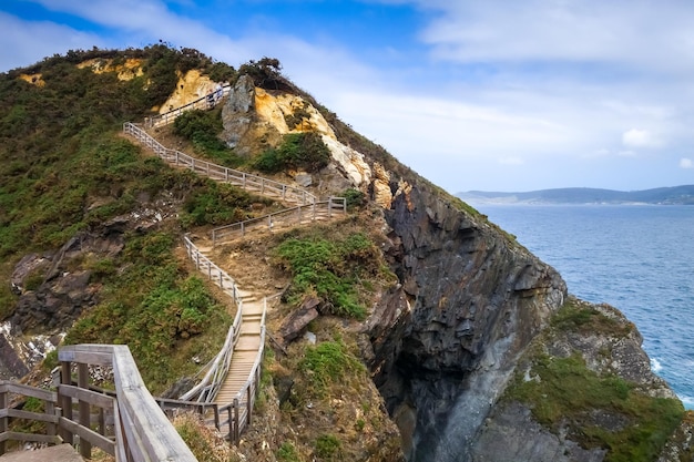 Punta socastro also called punta fucino do porco Cliffs and ocean view Galicia Spain