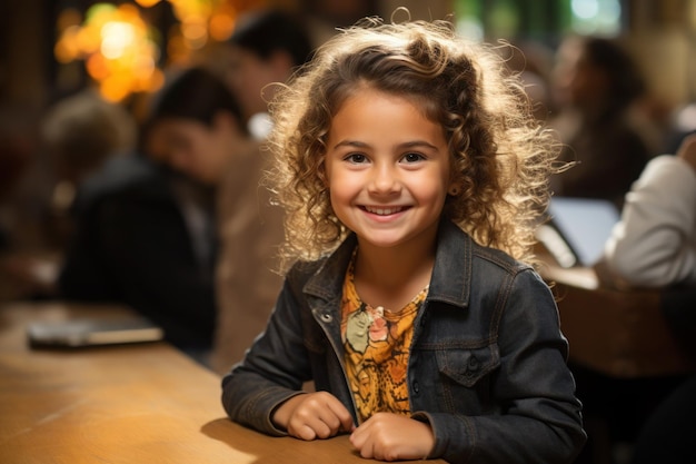 pupil girl at the desk in classroom Back to school concept