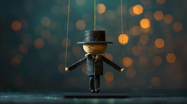 Photo puppet man in a top hat