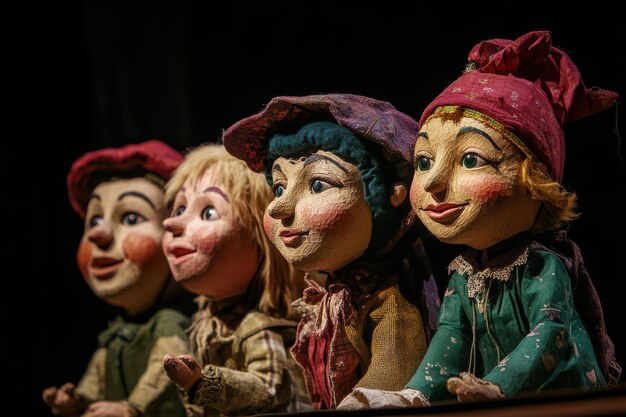 Photo puppet show entertains children on stage