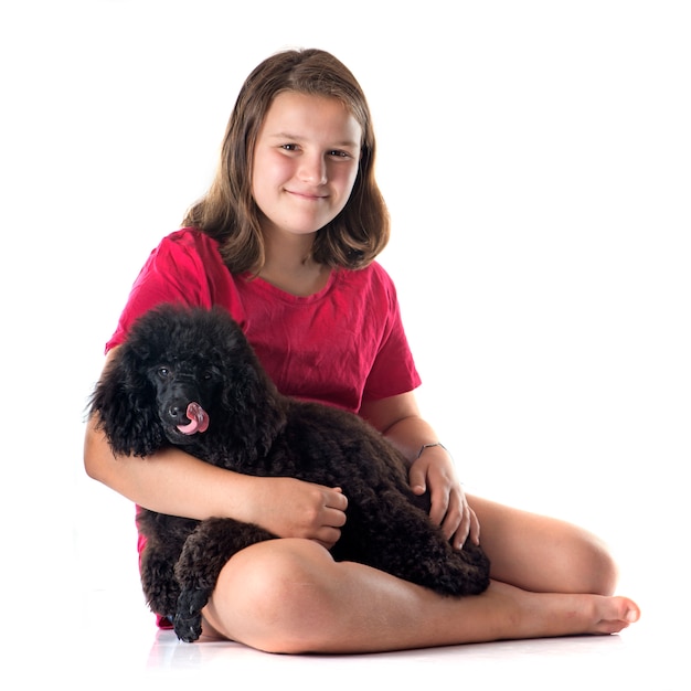 puppu poodle and child