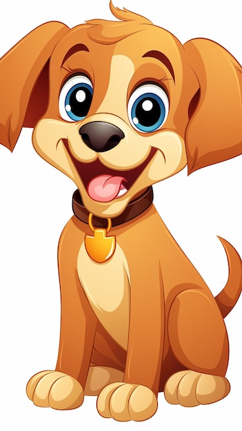 Puppy Cartoon Clip Art on White Background