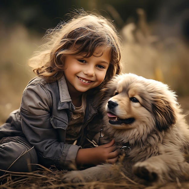 Puppy Dog and Kids Heartwarming Bond and Joyful Moments