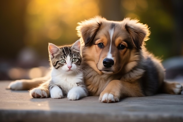 Puppy and kitten Generative AI