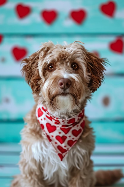 Puppy Love Canine Affection in Valentines Hearts