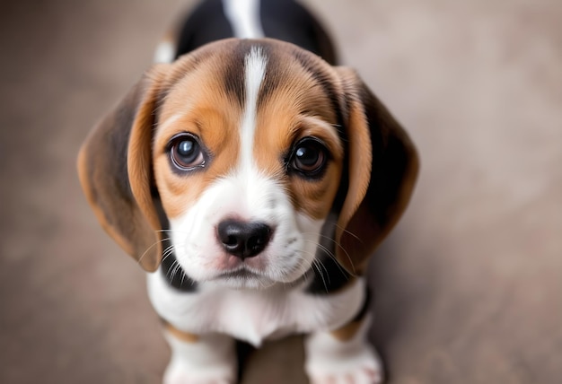 puppy small cute beagle puppy dog looking up