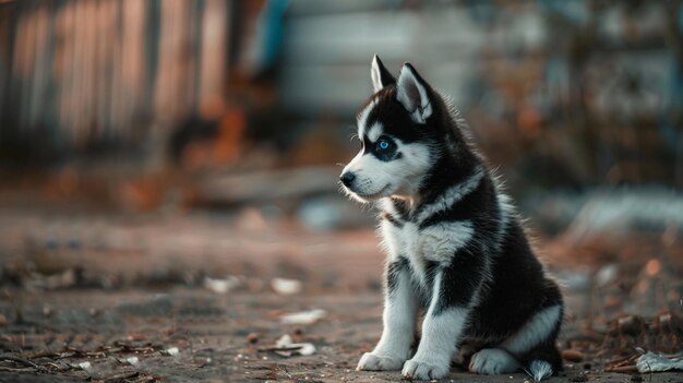 a puppy that is sitting on the ground