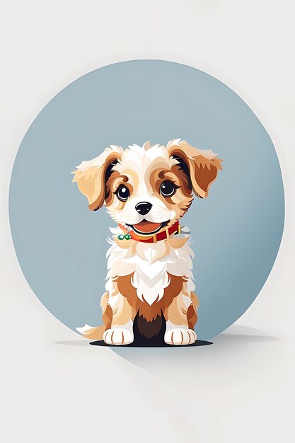 puppy vector illustration artwork flat design white background