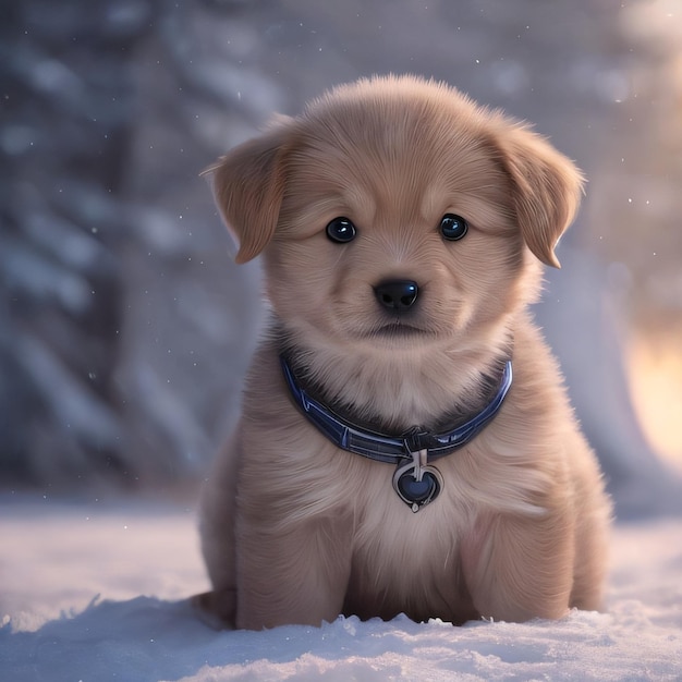 A puppy with a collar that says'i'm a dog '