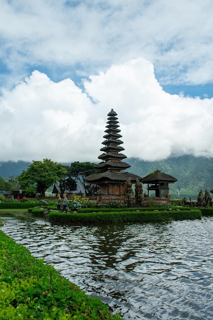 Pura Ulun Danu Bratan Famous Hindu temple on Bratan lake in Bali Indonesia