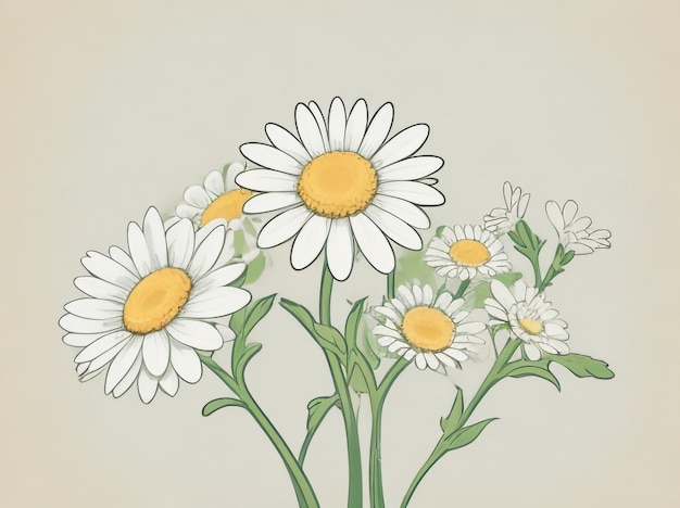 Pure Elegance Vector Illustration of Simple White Flowers