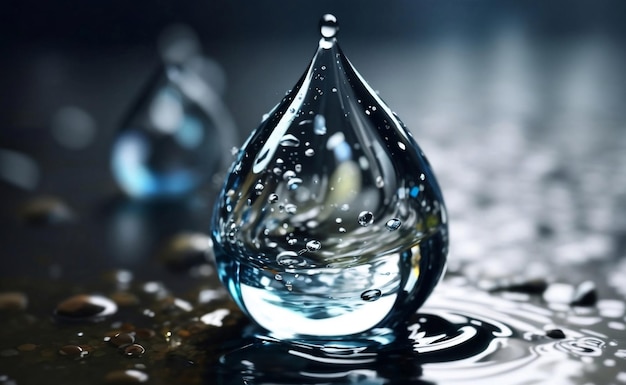 A pure water drop background Generative AI Illustration