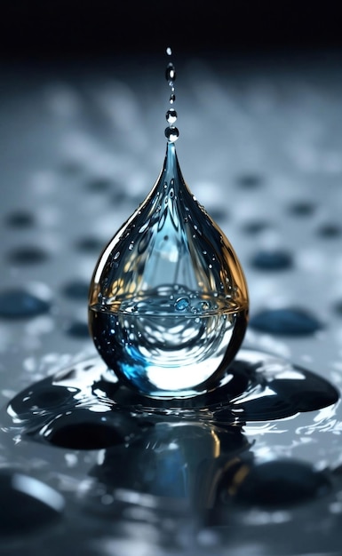 A pure water drop background Generative AI Illustration