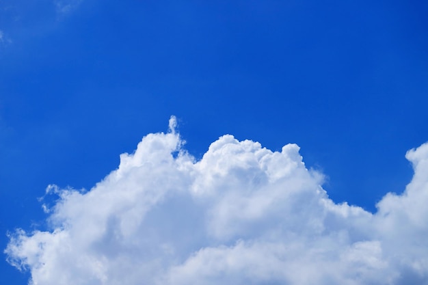 Pure White Cumulus Clouds on Vivid Blue Sunny Sky