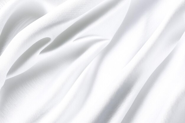 Photo pure white satin cloth with crease waves and silky drape fabric pattern wallpaper background