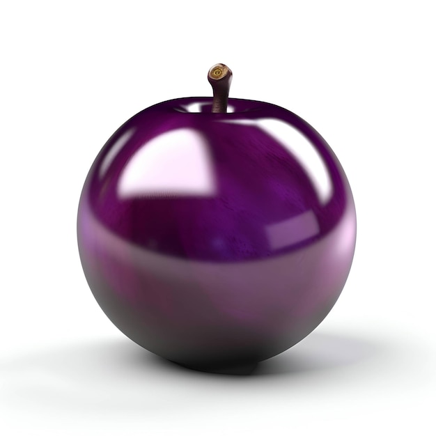 Purple apple isolated on a white background 3d render