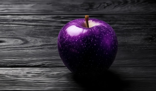 Photo a purple apple with a purple skin and a purple apple on the left side