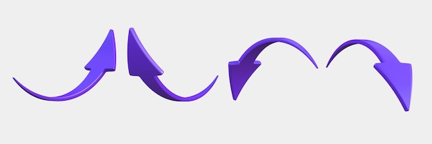 Photo purple arrow icons 3d render