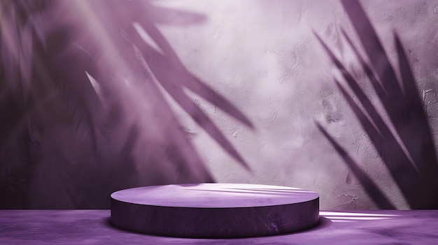 Purple Background Product Studio Podium Wall Scene Abstract Mockup Kitchen Table Cos Generative AI