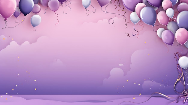 a purple background with balloons and the words  balloons  and the words  in the bottom right corner