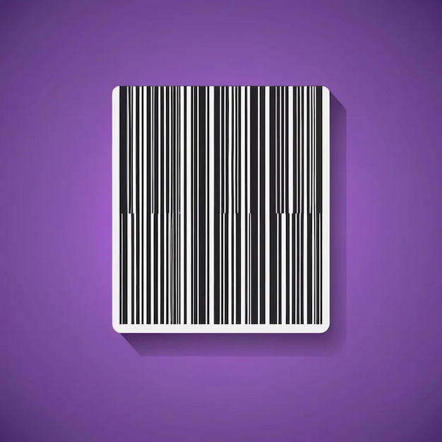 a purple background with a barcode that is on the side of it