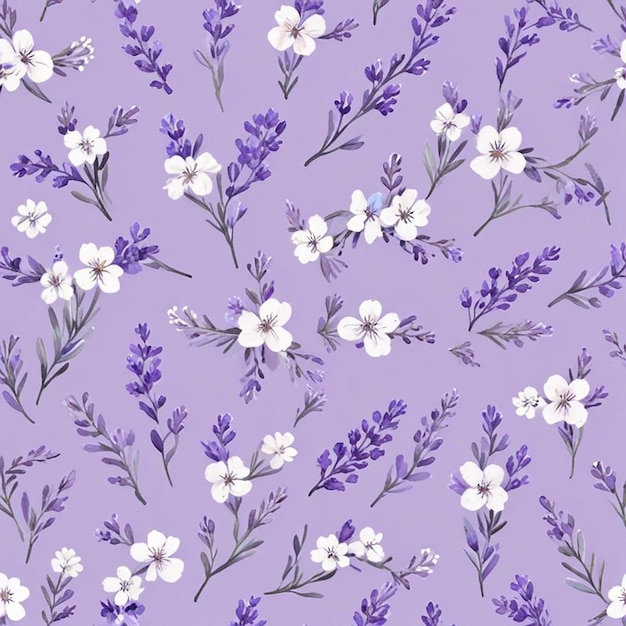 Photo a purple background with a bunch of flowers on it