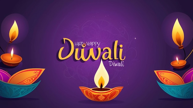 a purple background with a candle that says happy festival