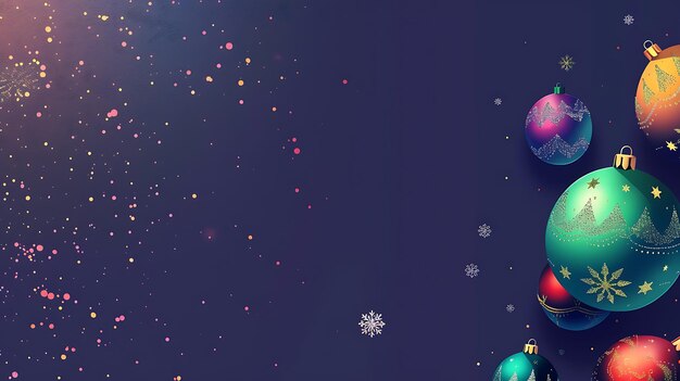 Photo a purple background with colored confetti and snowflakes