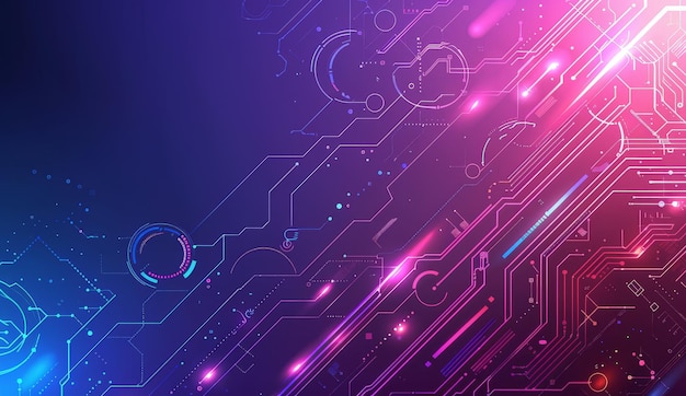 a purple background with a digital image of a circuit board